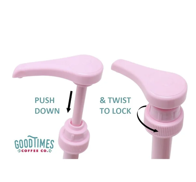 Pink Coffee Syrup Pump For 750 Ml Bottles (Pack Of 6) Fits Jordans Skinny, Torani, Davinci, Upouria And Monin 1 Liter