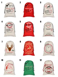 wholesale Santa bag Big santa sacks Christmas cotton bag pull rope personalized Christmas gift bag