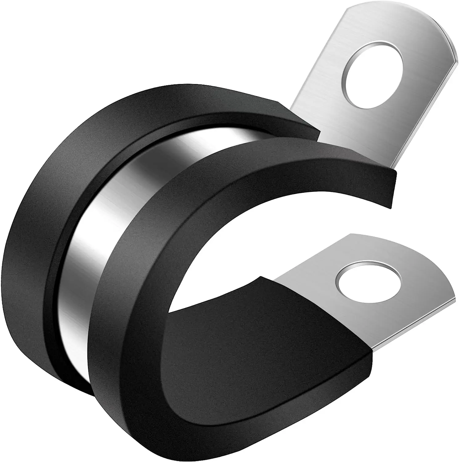 10 Pack 20/26/32MM Cable Clamps Stainless Steel Wire Clamps, Rubber Metal Hose Clamps for Wire Line Clips, Pipe Clamps, Tube