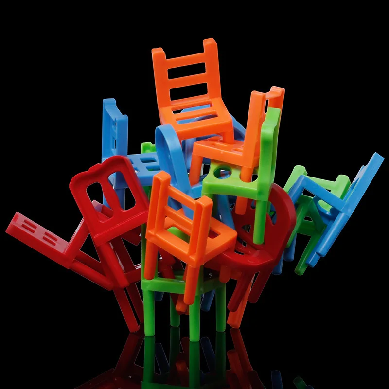 DIY Building Block Set Family Gathering Interactive Game Plastic Chairs Stacking Tower Balancing Game Chairs Game Toys
