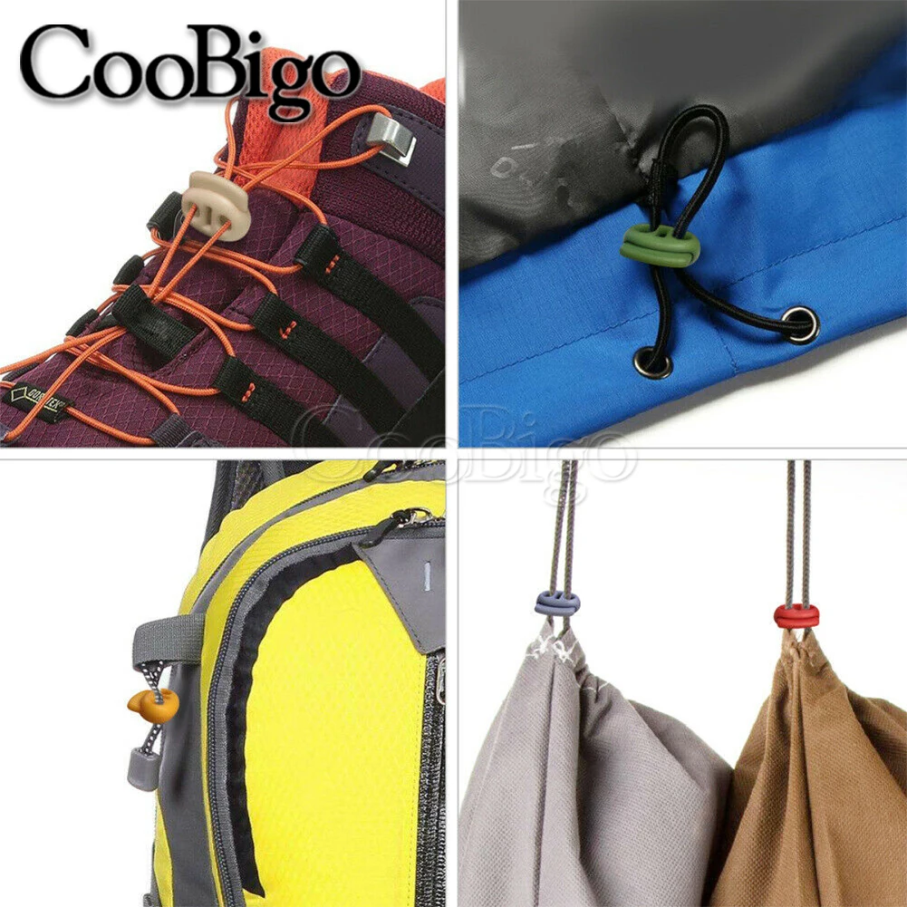 500pcs 5mm Hole Plastic Cord Lock Stopper Spring Toggle Clip Paracord Rope Shoelace Bags Sportswear Apparel DIY Accessories