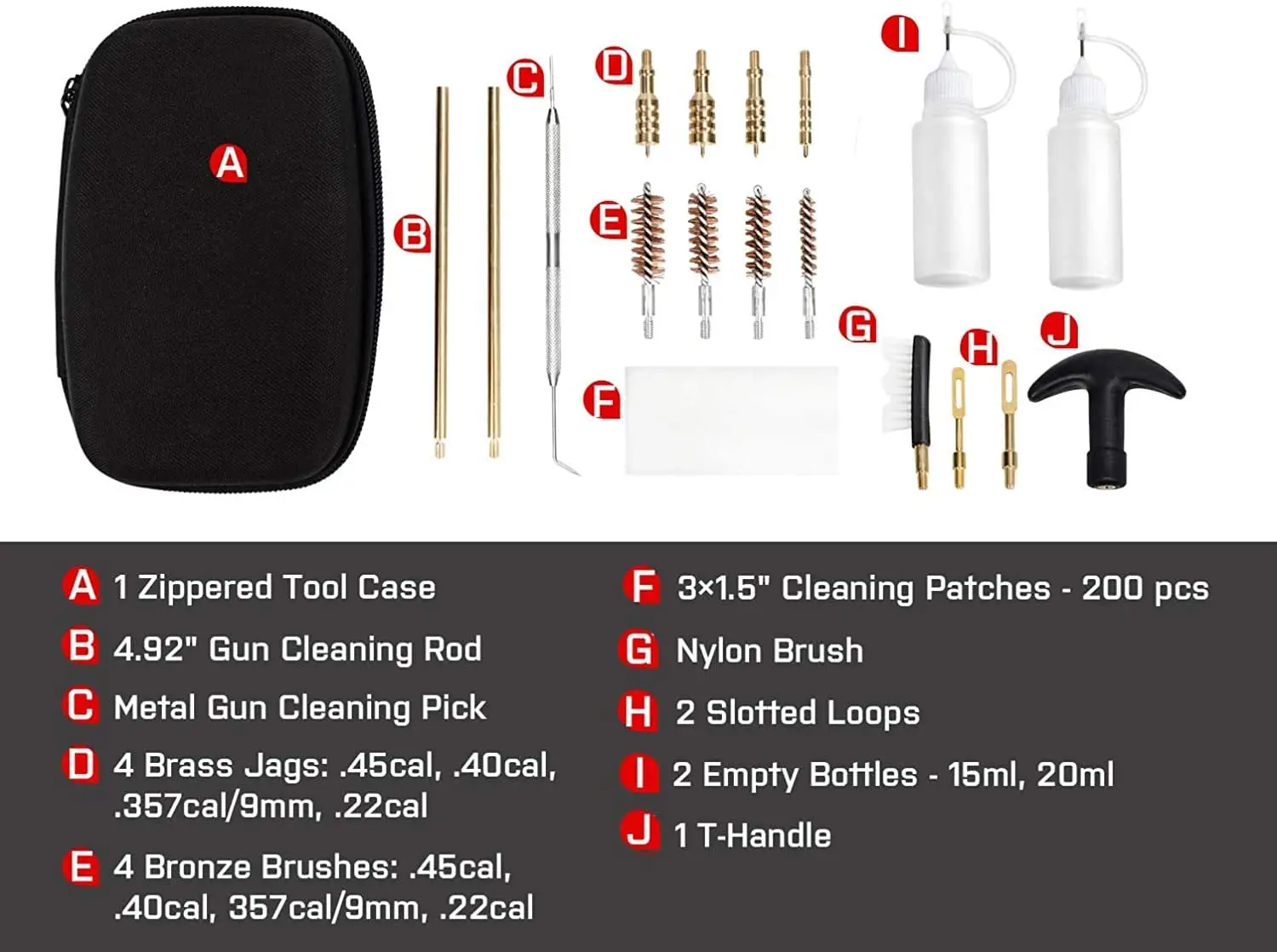 Gun Cleaning Kit Efficient barrel Cleaning Kit  .22.357/9mm.40.45 Caliber