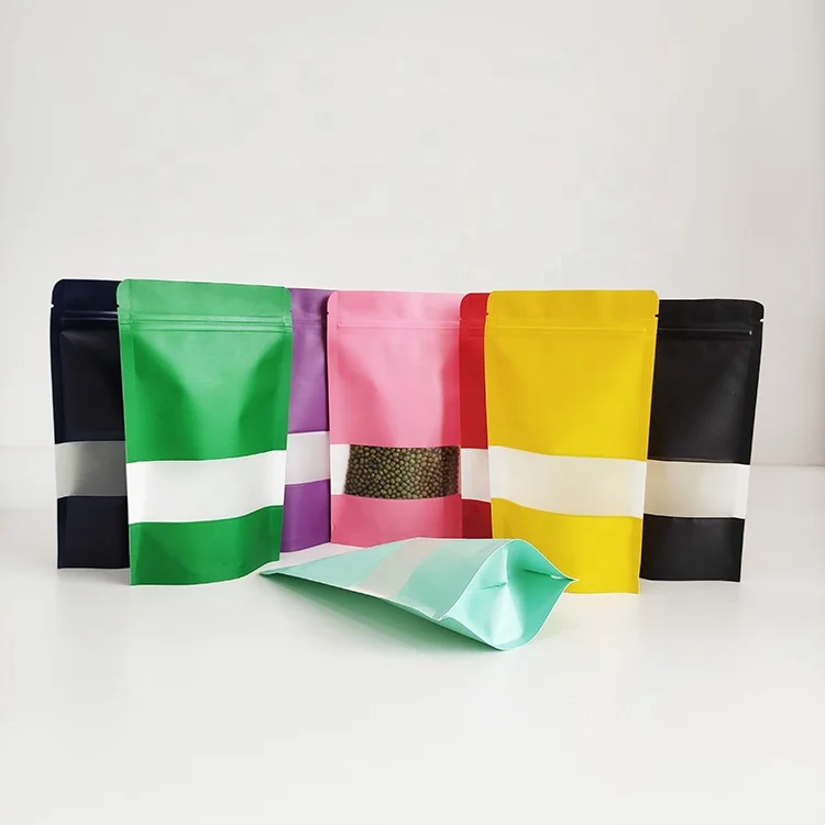 personalized eco friendly brown bolsas de papel vellum food grade craft kraft paper packing bags with custom logo print