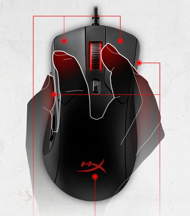 
Hyper X Pulsefire Raid Ergonomic Design mouse Gaming Mouse liquid Mouse 