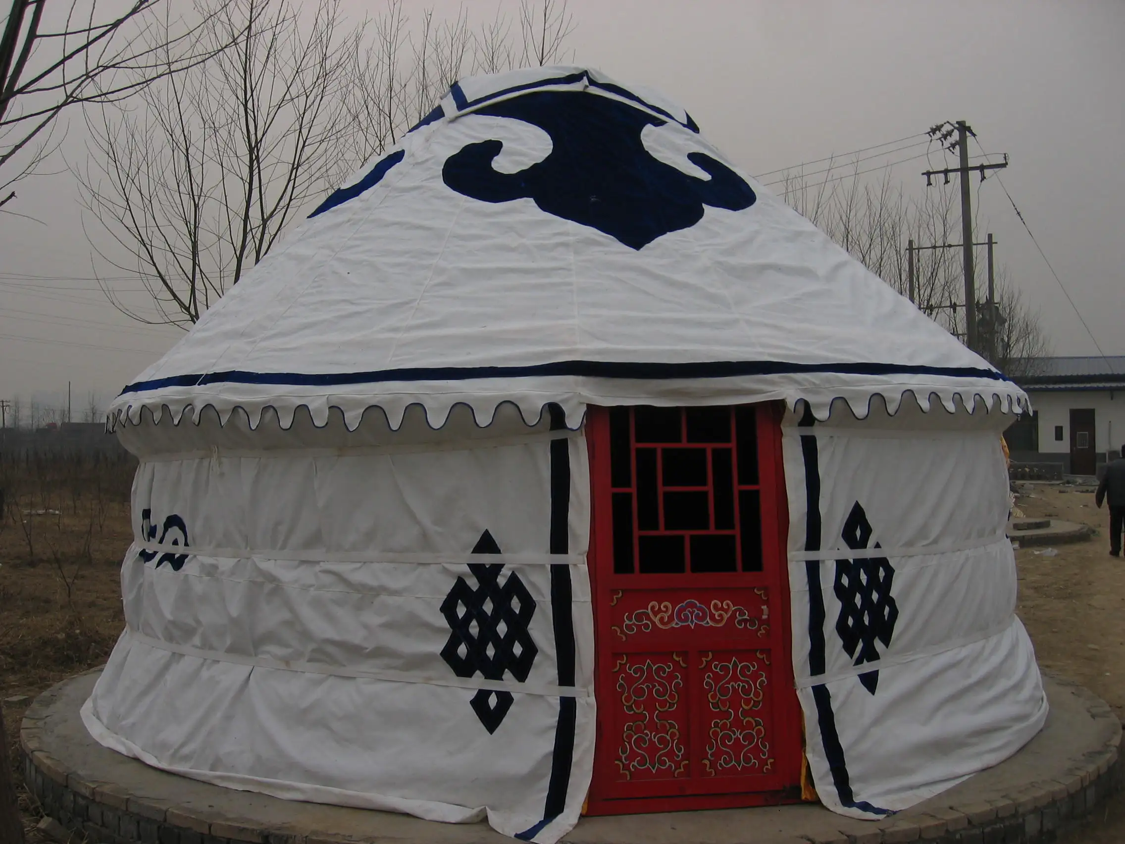 5m yurt tent for 5 Person Tent Type Mongolian Yurt
