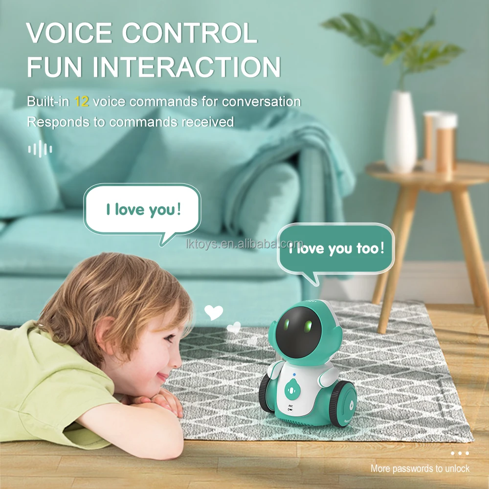 Lucky Toys Robot Rechargeable Smart Talking Robots for Kids Intelligent Robot with Voice Controlled Touch Birthday Gifts for Boy