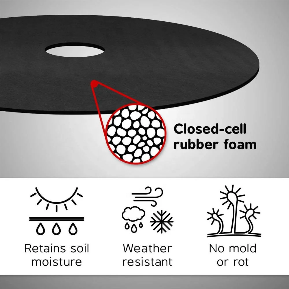 High Quality 62cm Non-Woven Fabric Protector Mat Plant Cover Weed Barrier mats degradable Tree Mulch Ring