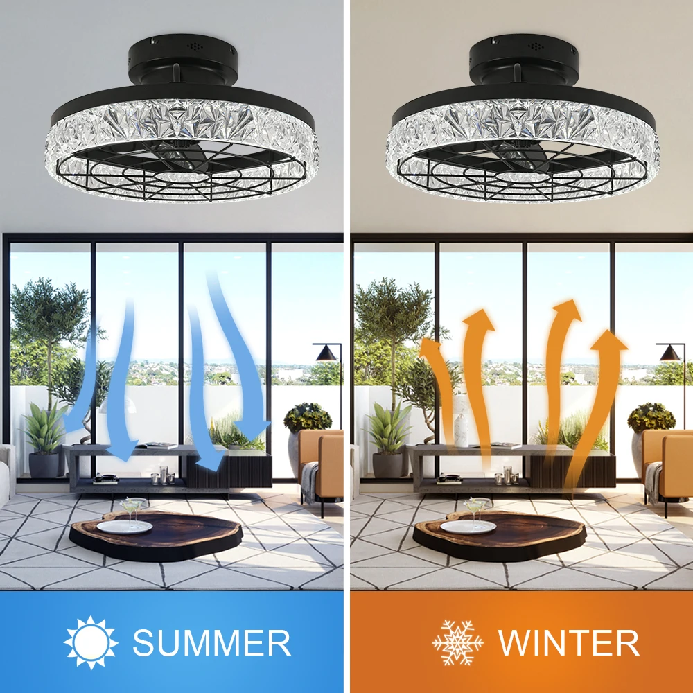 Modern Design Decorative Indoor Rgb Ceiling Lights 20 Inch Silent Ventilation Ceiling Fan With Light