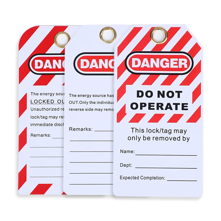 Durable Hot-sale Customize Danger Bilingual Tag Cardstock Do Not Start Equipment Locked Out