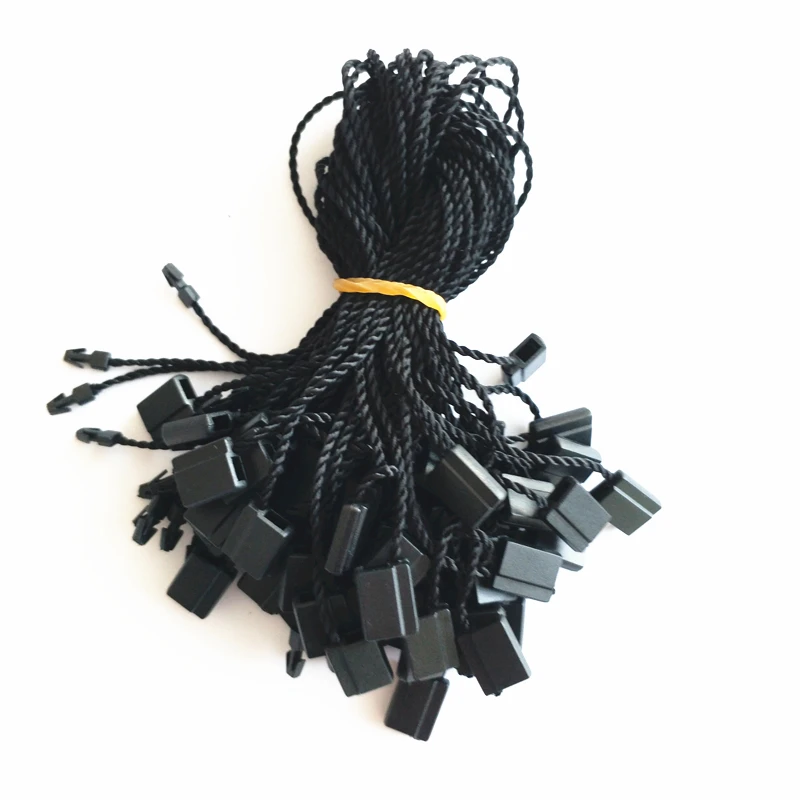 Polyester Product String Luxury Cloth tags Seal String With Embossed logo Plastic Seal Hang tag string