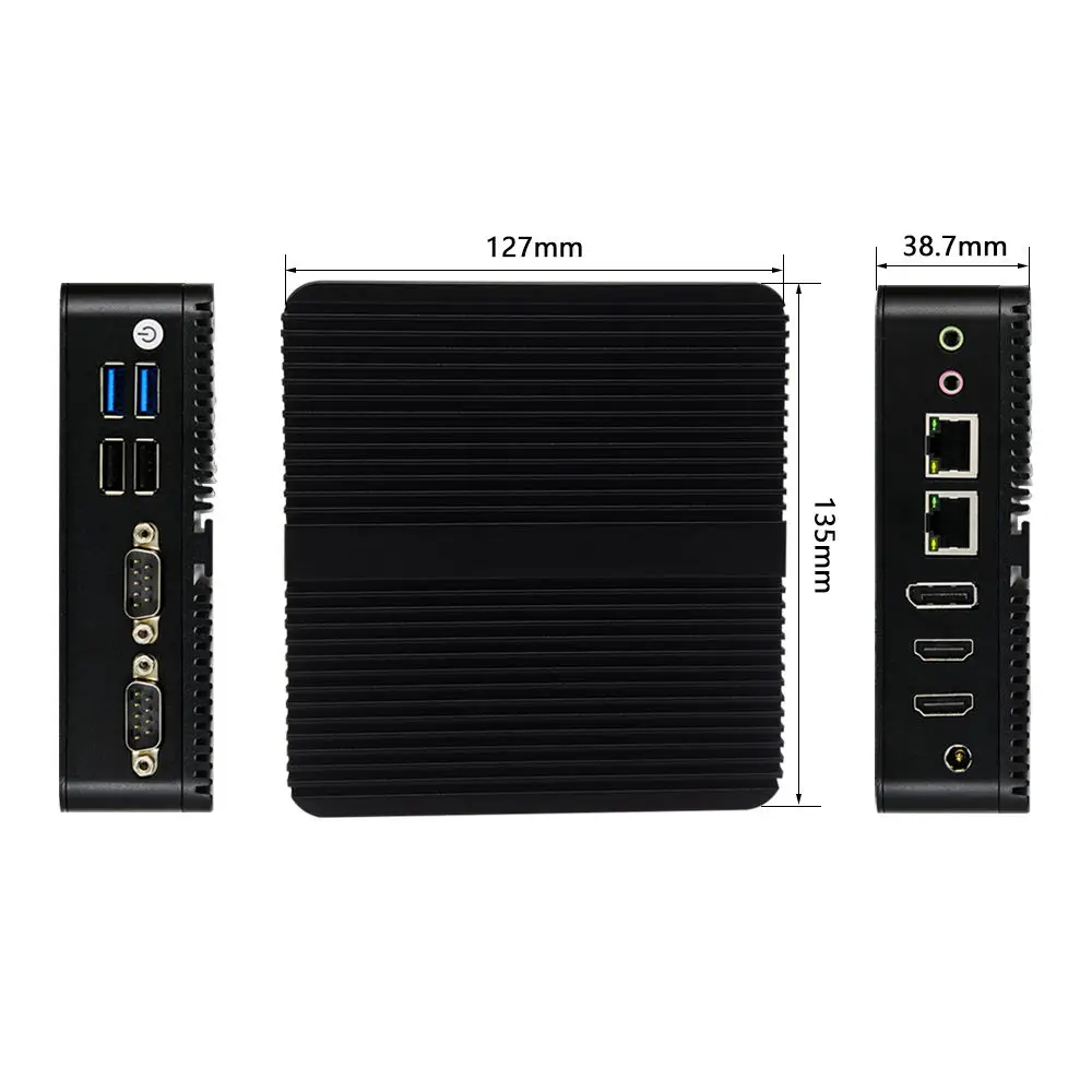 Best Selling Industrial Mini Pc N100 J6412 J6413 12th Support DP 2 HD 4K Display WIN10 LINUX RS232 Fanless Industrial Computer