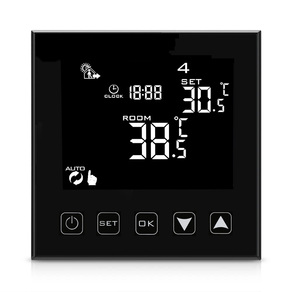 
Hysen Touch Screen Weekly Program Digital Thermostat for Electric Underfloor Heating 16A or Water Floor Heating 3A 