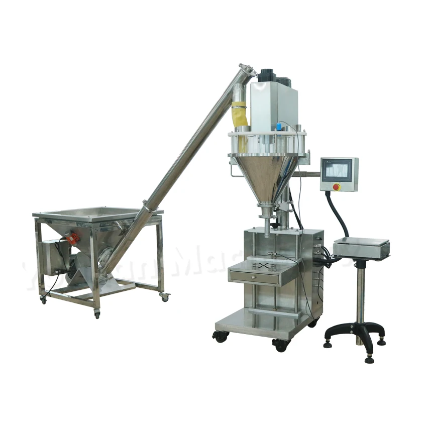 DF-Y & DS-3 Automatic Auger Salt Dry Milk Baby Talc Face Powder Spice Bottle Filling Packing Machine With Screw Feeder