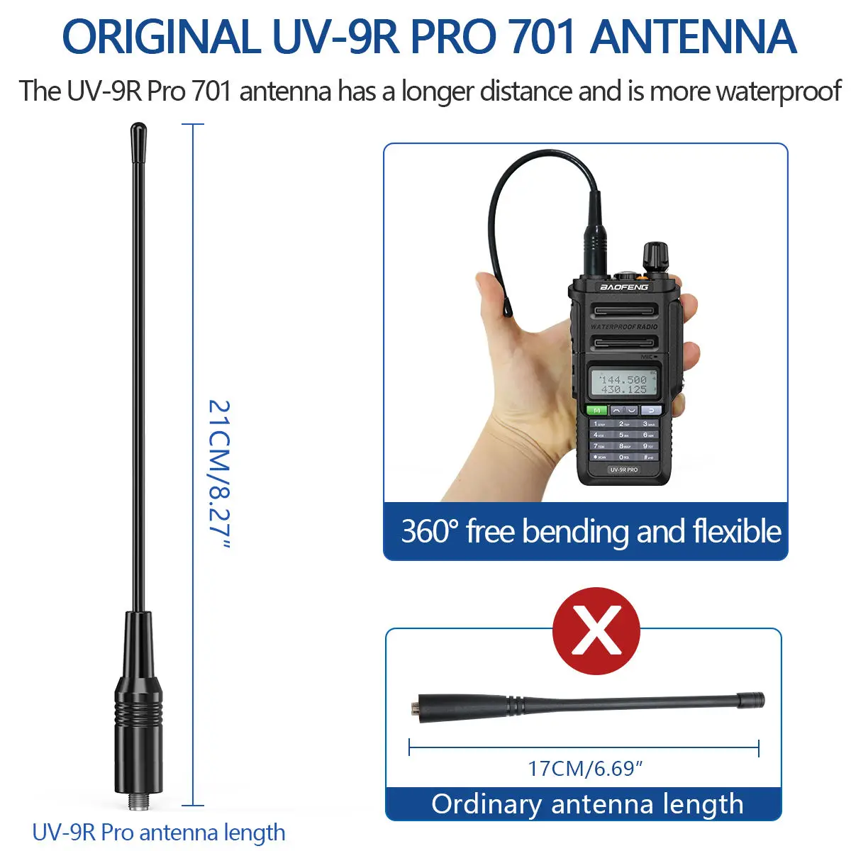 Baofeng UV-9R PRO Walkie Talkie IP68 Waterproof High Power Handheld Two Way Radio