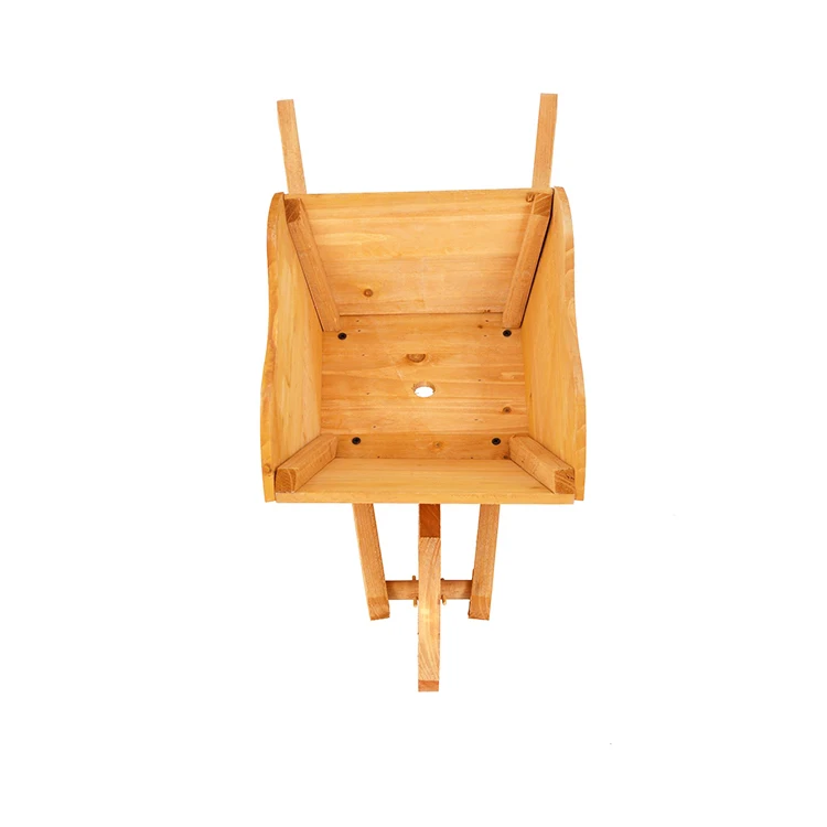 Wheelbarrow Shape Vertical Pot Wooden Planter Wagon Cart Flower Box Display Brown