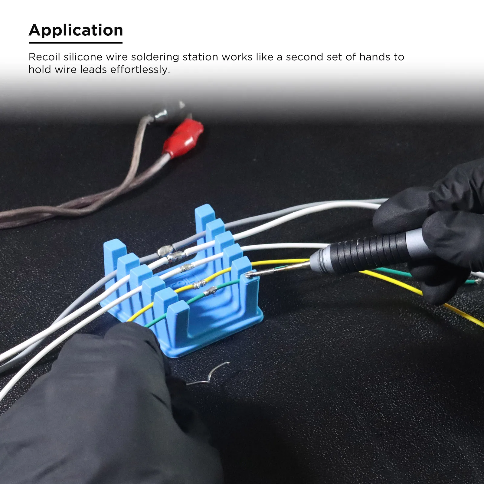 Edge SWSS-P Silicone Wire Harness Soldering Holder, Wire Leads Clamp Stand with Neo Magnets Base, Holds 30AWG to 12AWG Wires