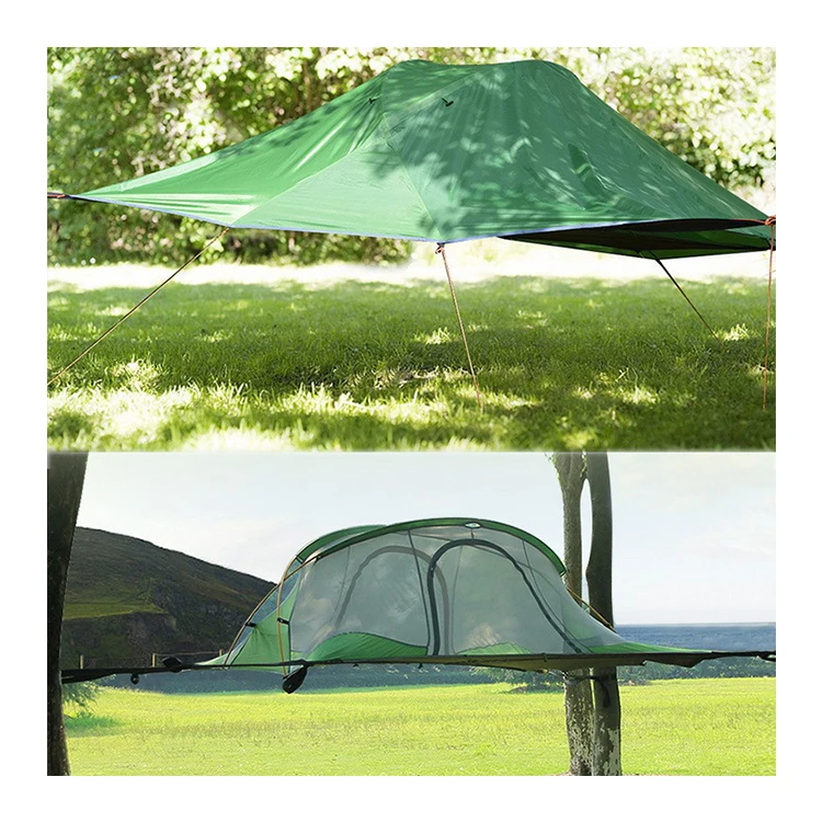 outdoor breathable waterproof portable dangling hanging Four corner double camping tree tent hammock with mosquito net