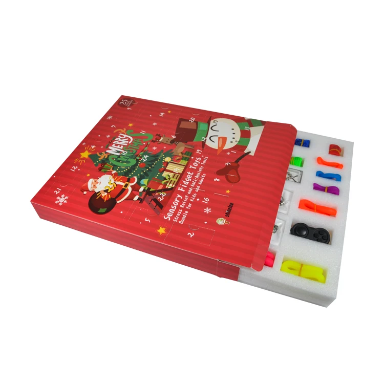 Оптовая продажа, аутизм снимает стресс, сенсорное беспокойство, игрушка-Непоседа, подарочные носки, подарок, календарь, упаковочная коробка, Пользовательский логотип