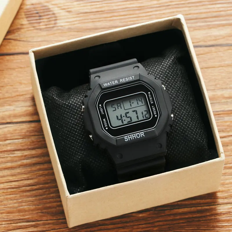 Hot Selling  Silicone  simple sports   Wrist Watch LED Clock  boy  Sport waterproof Digital  watch for kids