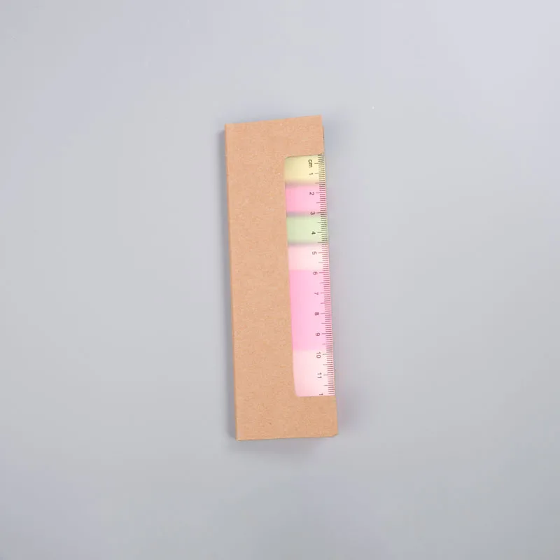 Eco-friendly cheap kraft cover mini smart sticky notepad with ruler