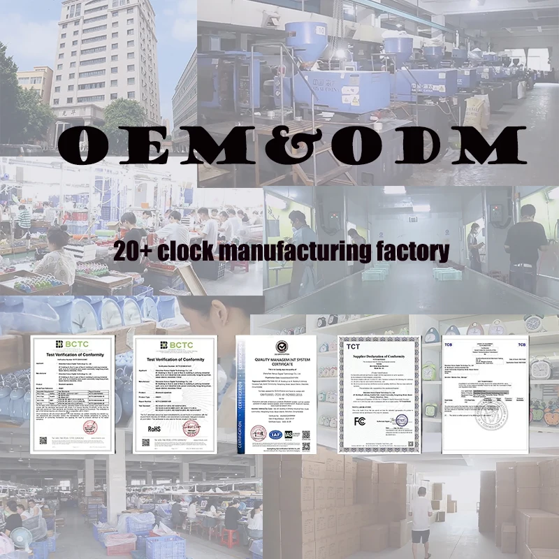 OEM/ODM 24 hour multifunction  smart table clocks light led alarm clock wake up wireless charger alarm clock for bedroom