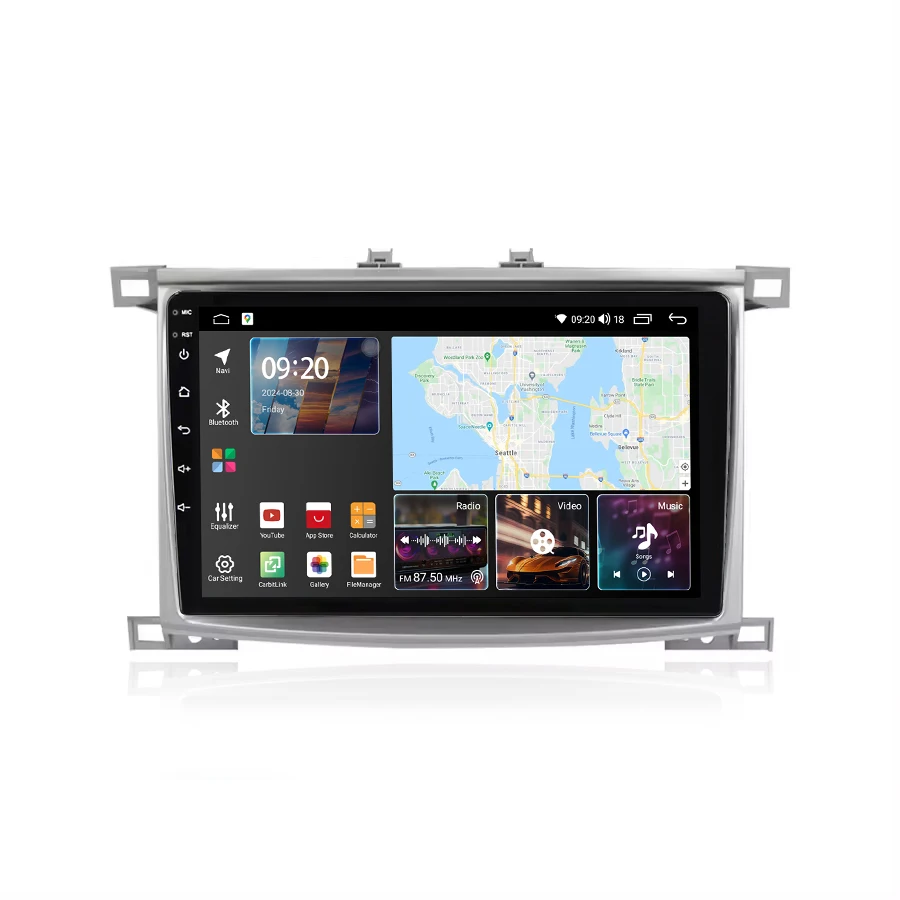 Автомагнитола на Android 10 дюймов QLED-экран GPS-навигация CarPlay авто стерео-видеоплеер для Toyota Land Cruiser Lc100 2003-2016
