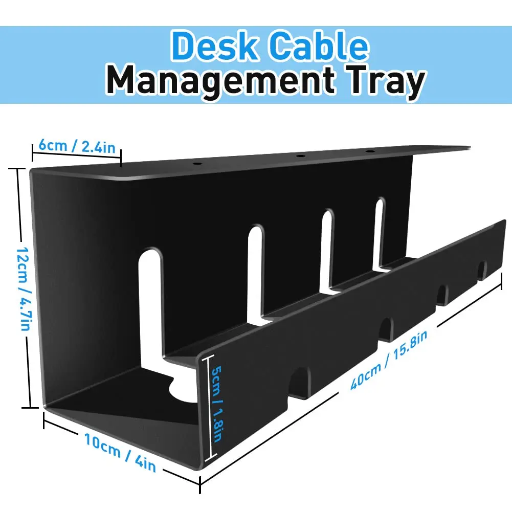 under desk cable management tray metal raceway wires cable tidy organizer office home cable tray