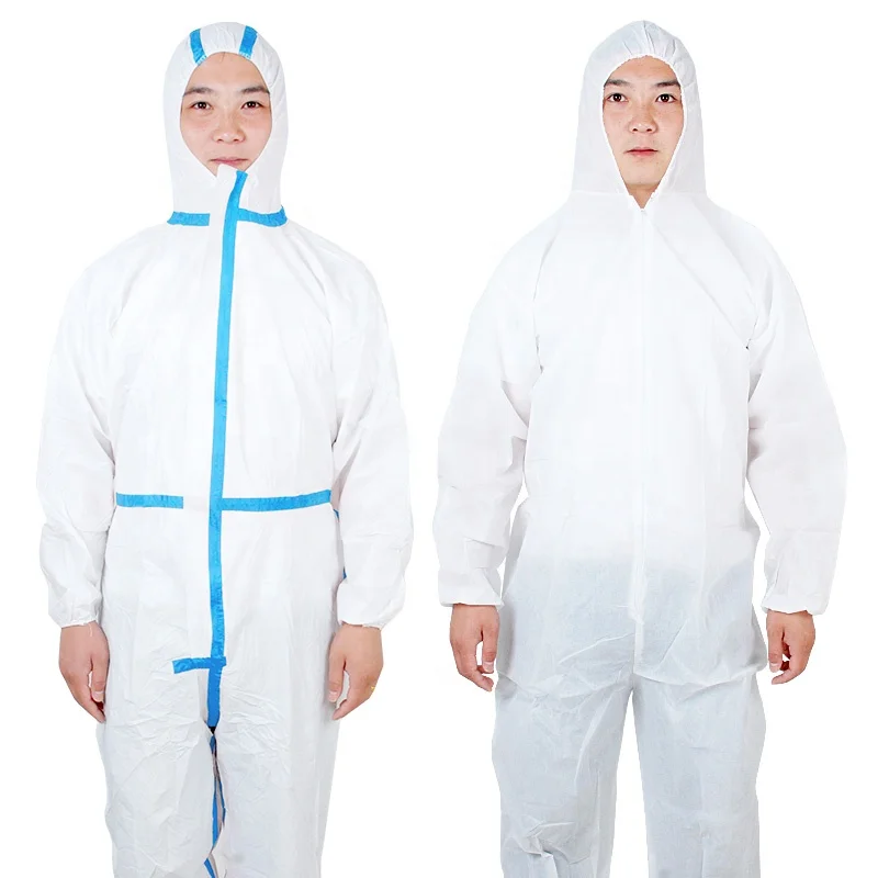 wholesale chemical protection suit waterproof antistatic ppe sms protective coverall tyvek hazmat suit disposable coveralls