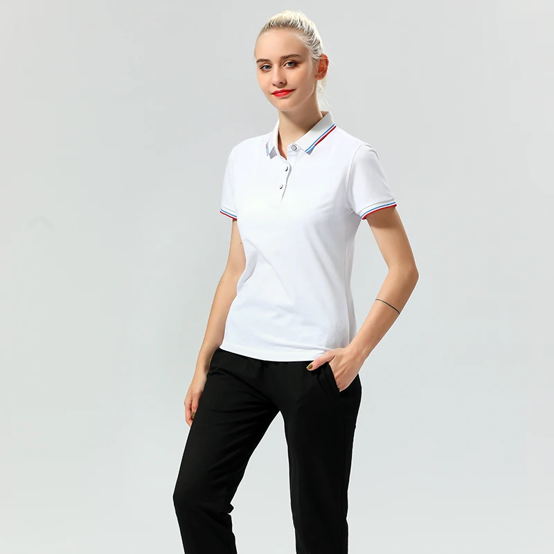 
New design 2021lady custom design T shirt high quality sports golf gym Polo shirt plain polo t shirt 