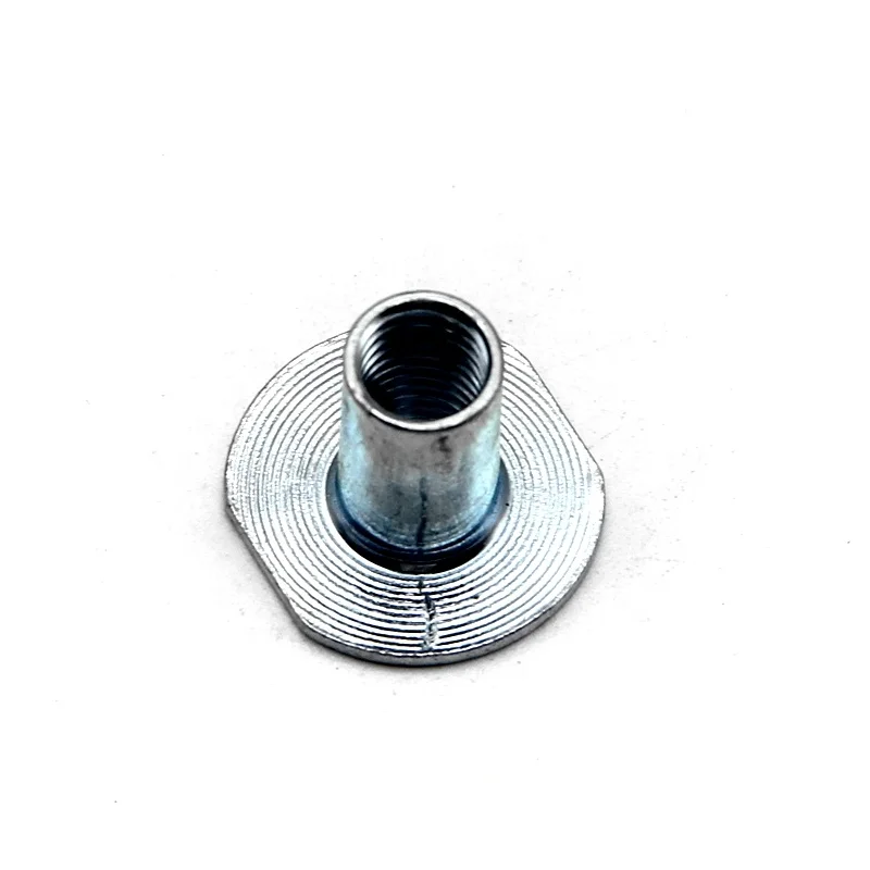 steel zinc plated cold forged and CNC turning round base bushing sleeve T rivet cylinder nut Tee nut