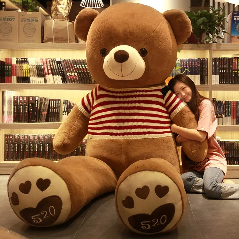 COMEMOIR Big Size 120cm 140 cm hugging large Teddy Bear with Bowknot Plush Toy stuffed gift Home Decoration Soft Toy