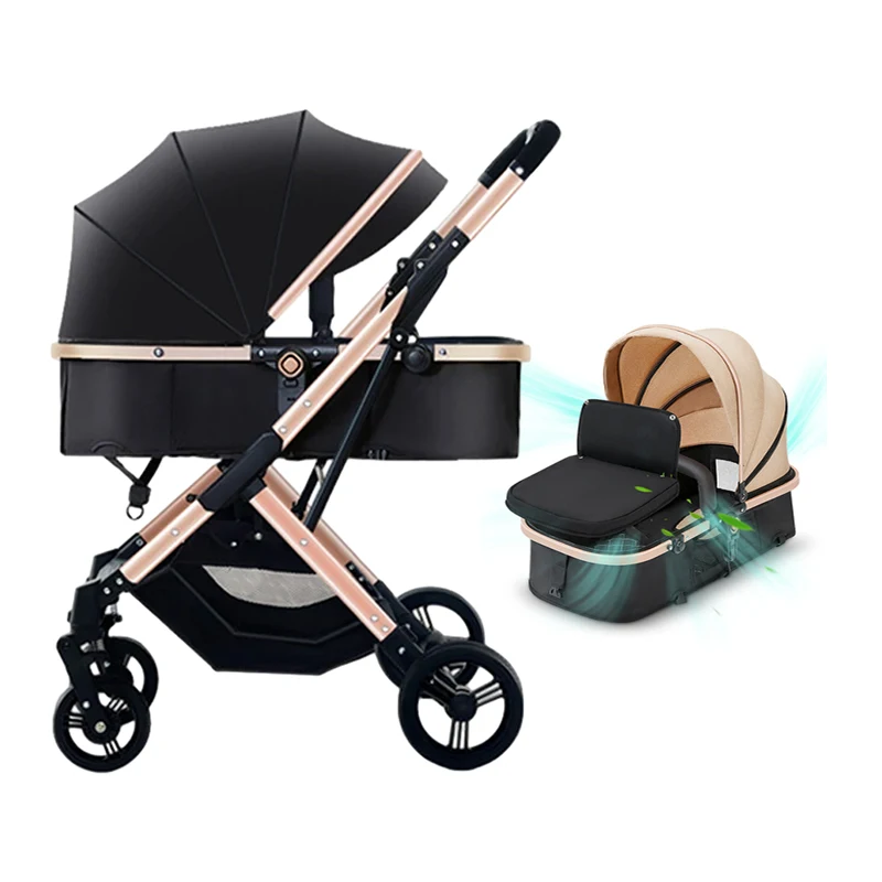 Stroller Luxury Multifunctional Foldable High Landscape Kids Pushchair Cart Travel Carriage Pram 3 in 1 Baby Stroller
