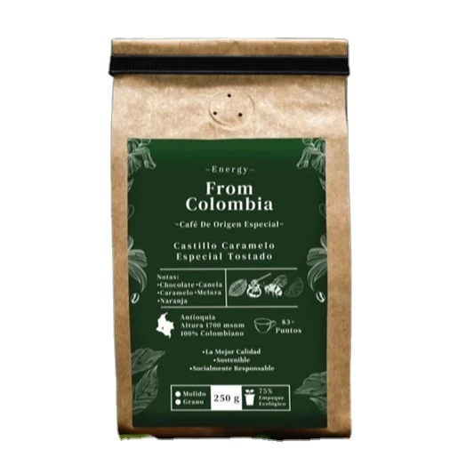 Color Printing 250g 500g 1kg Aluminum Foil Flat Bottom Coffee Bag With Valve