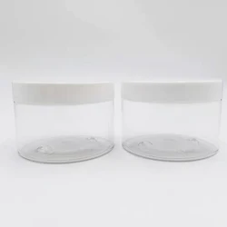 100ml 200ml 4oz 8oz 10oz Plastic Jars Clear PET Eco friendly Cosmetic Container Jars Lined Aluminum Caps Black Smooth Lined Caps