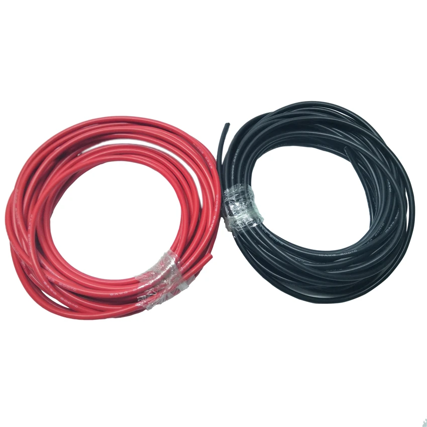  Готовый к отправке 8AWG высокотемпературный силиконовый провод черного и красного цвета на