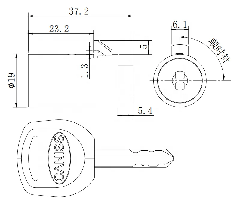 Safe euro cylinder key code T-handle lock for vending machine
