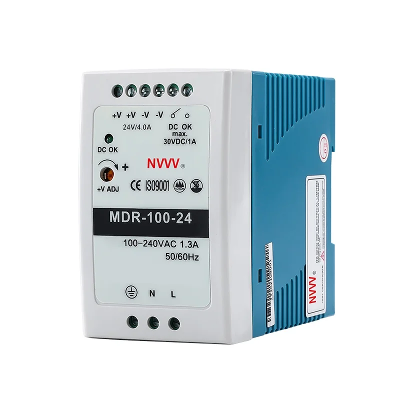 Nvvv 100 Вт блок питания 24V 220V AC/DC источник Din Rail