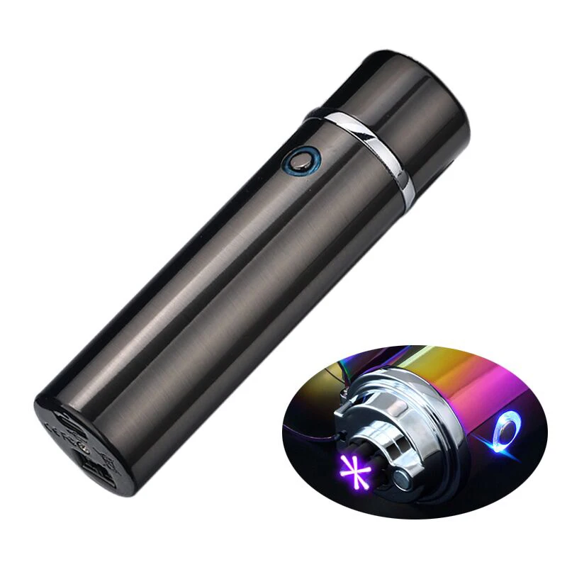 FR-P02 Metal Flameless Rechargeable 3 Arc USB Lighter Electric Pulse Arc 550mAh Big POWER Tobacco Cigar Lighter Business Gift