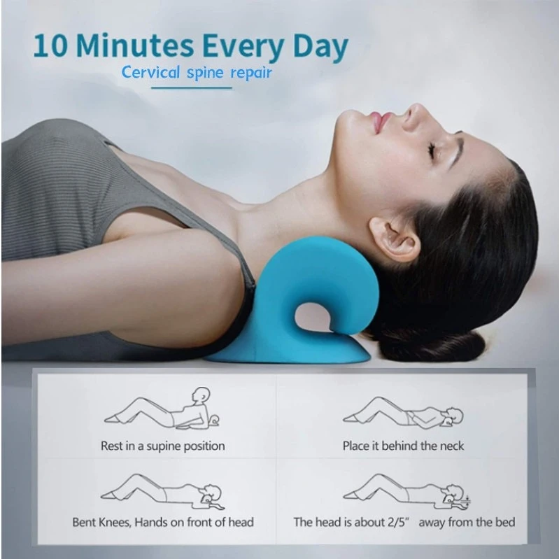 Cervical Spine Stretch Gravity Muscle Relaxation Traction Neck Stretcher Shoulder Massage Pillow Relieve Pain Spine Correction