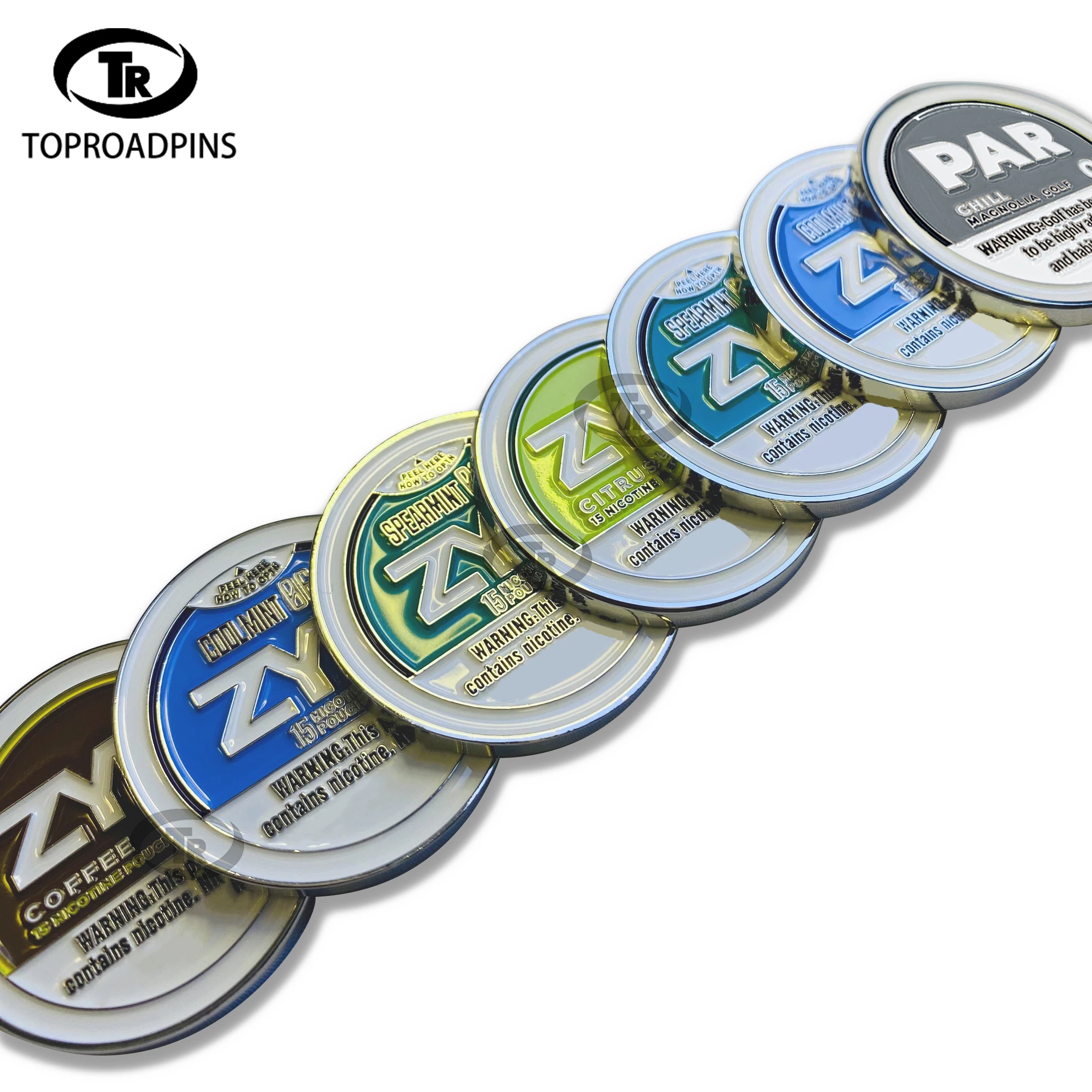 Custom Various Design Metal Ball Markers Golf Accessory with Your Own Logo Z Y N  Magnetic Golf Ball Marker for zyn boger par