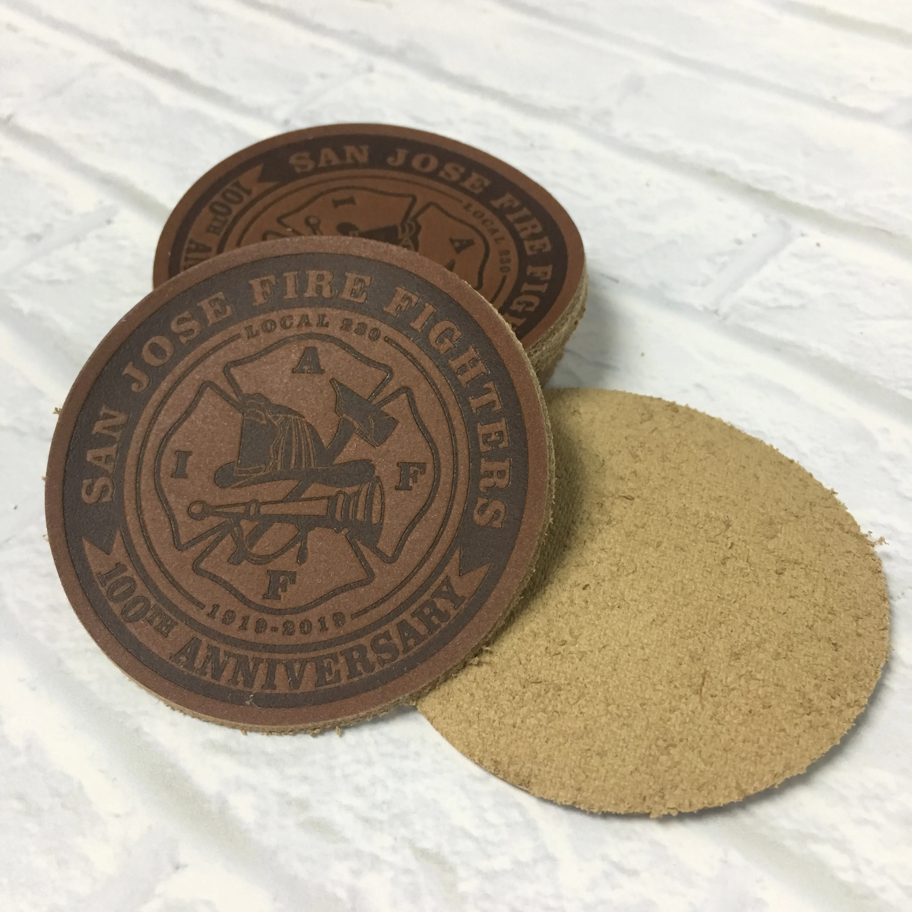 Custom Logo printed Leather Patches labels  leather badge