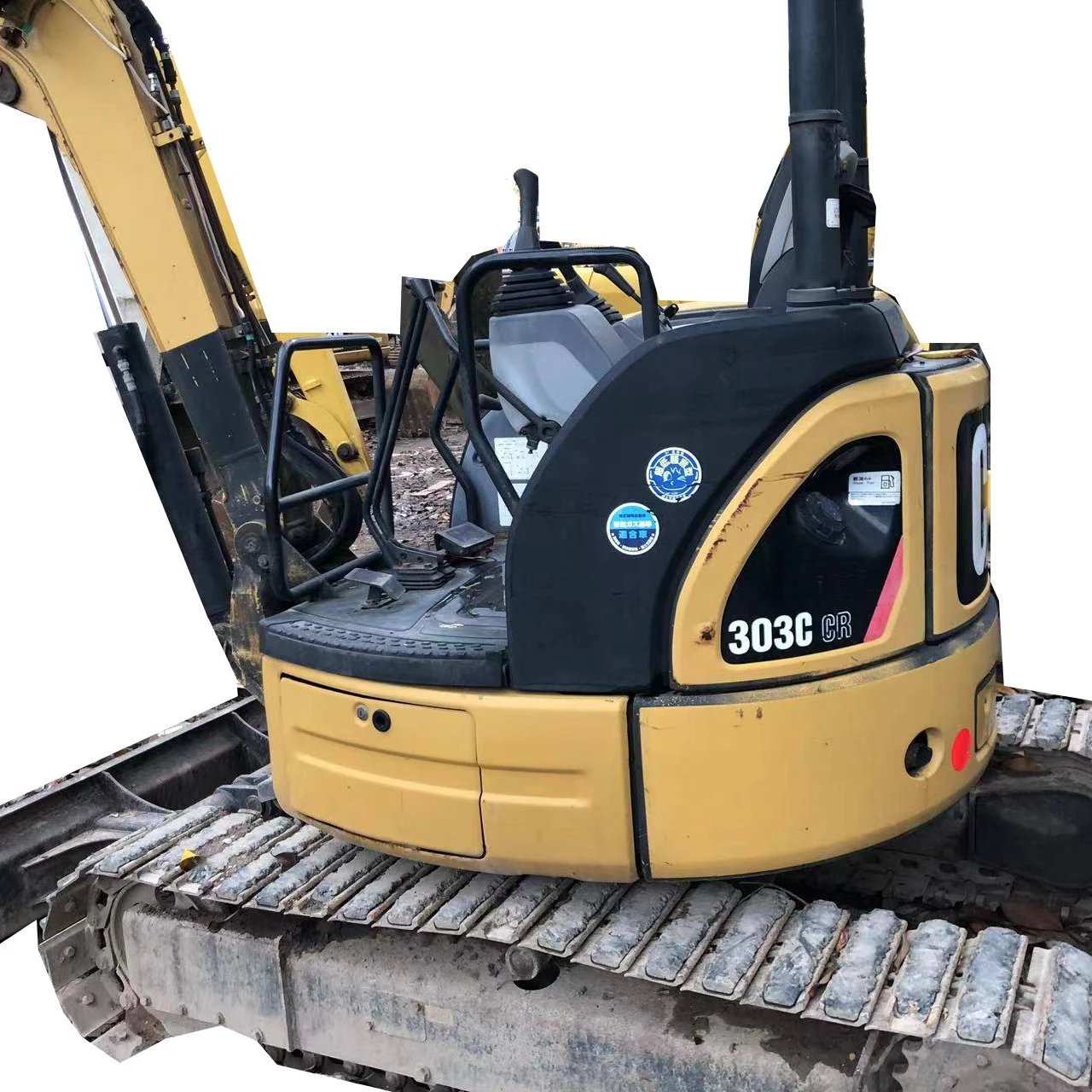 cat 303 used excavator second hand yellow crawl made in china cabin with closed dipper caterpillar
