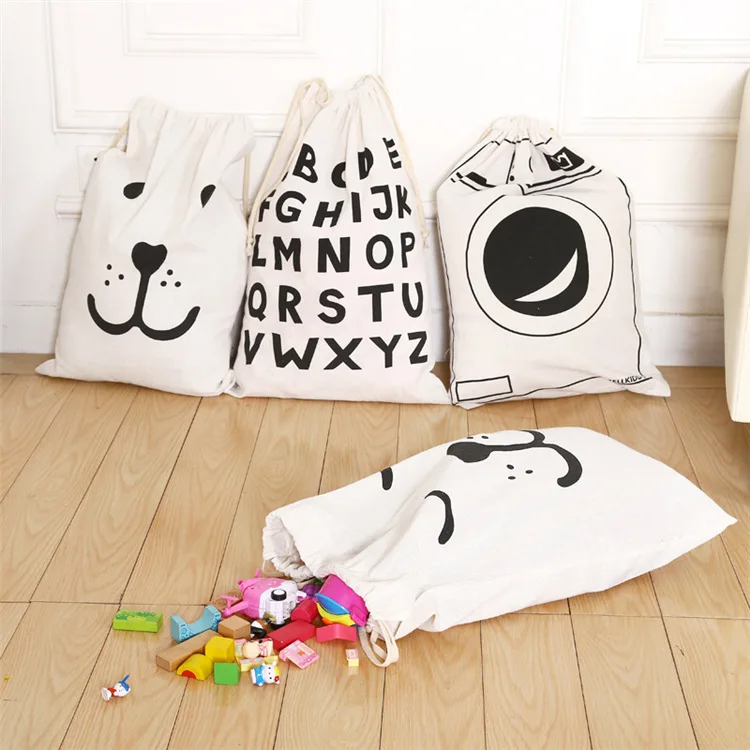 Durable Breathable Cotton Drawstring Bags Home Storage Space Saving Drawstring Bags