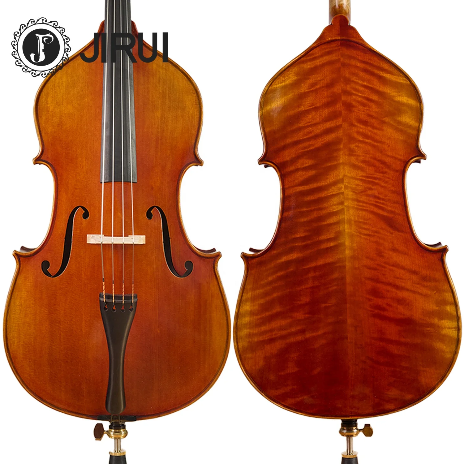 High Quality Custom Solid Upright Double Bass Instrument 1/2 1/4 3/4 4/4 Sizes Natural Flamed Maple Wood Face Spruce Brazil Wood