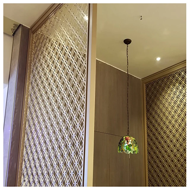 Laser Cut Metal Interior Perforated Metal Screen Wall Panel For Stainless Steel Screen Dining Room Divider