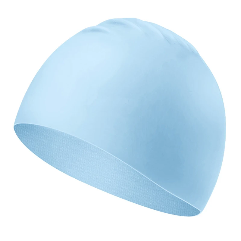 Long hair swimming cap Solid color plus adult printed waterproof silicone swimming cap