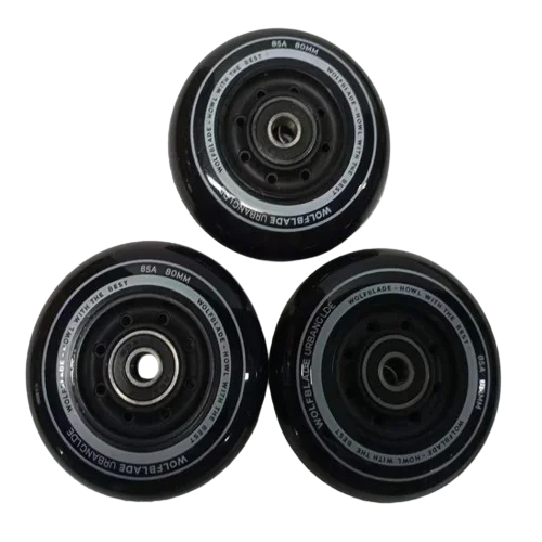 YSMLE hot sale 80MM 85A Slalom Freestyle Wheels Wear resist  Black PU Wheels Indoor Outdoor inline sakte wheels