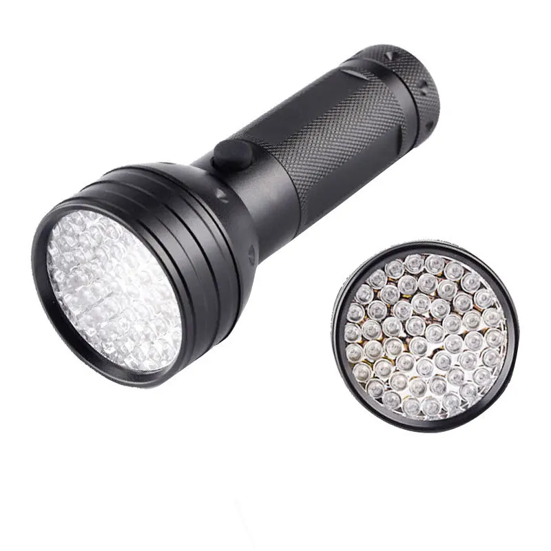 Aluminium Alloy 51Led Purple Flashlight 395UV Flashlight Lamp With Battery Torch Light For Pet Urine Fluorescence