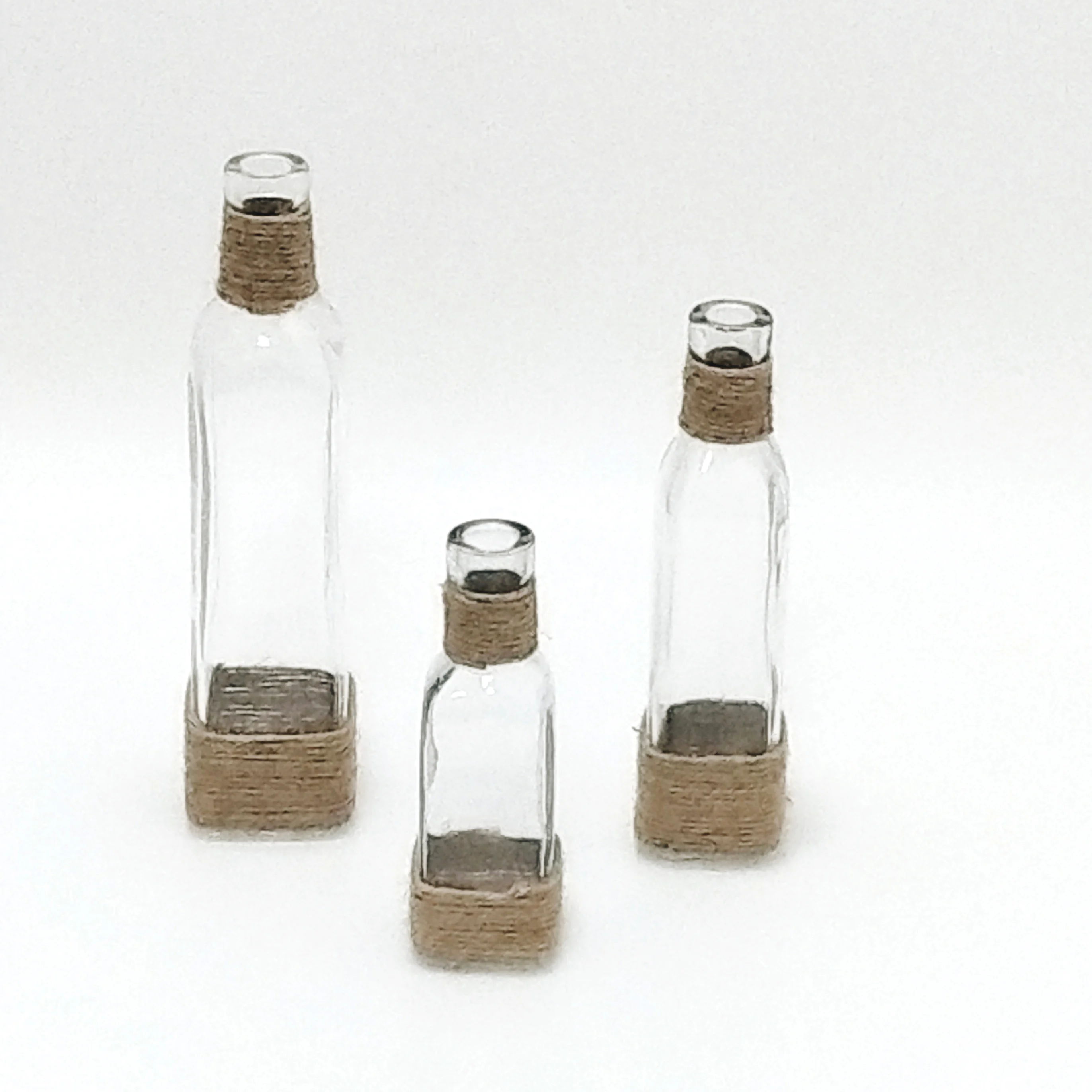 
rope wrapped glass oil dispenser bottle for kitchen 