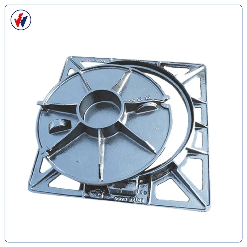 Ductile iron cover EN124  outside square inside round cast iron ductile iron  with frame watertight manhole cover